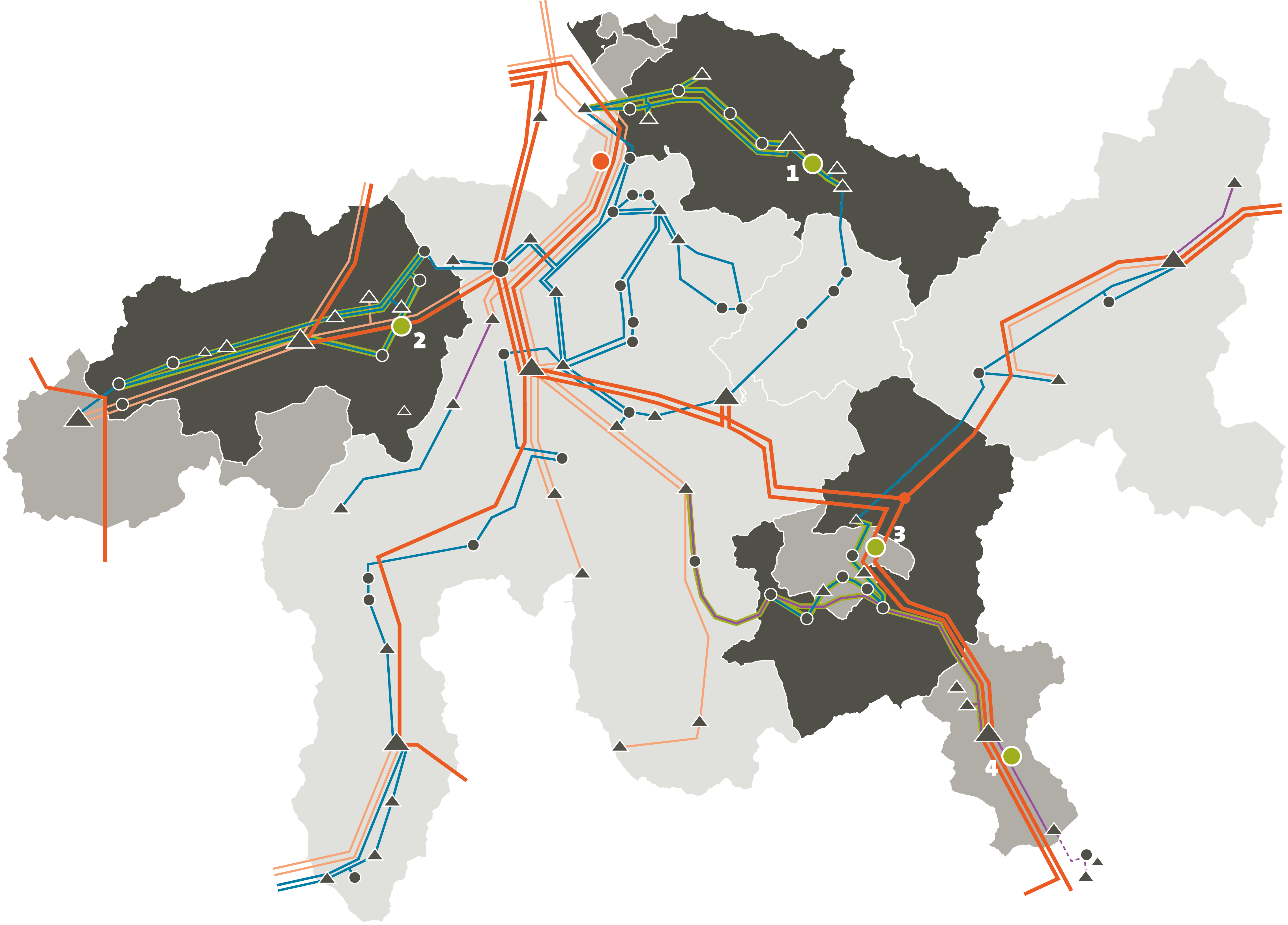 Area di alimentazione di base dei Grigioni